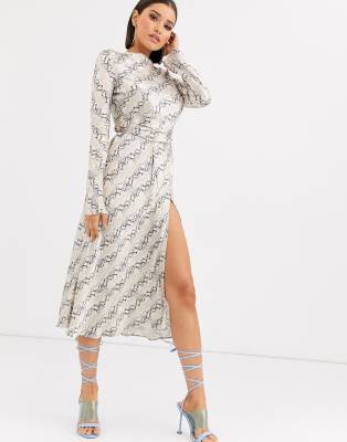 long sleeve slip dress