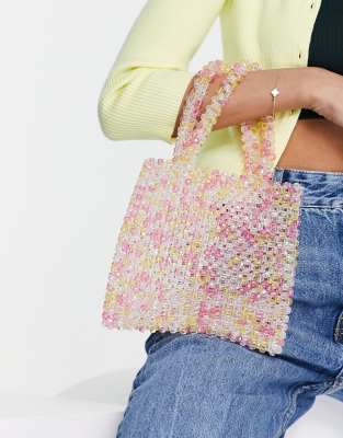 beaded tote bag