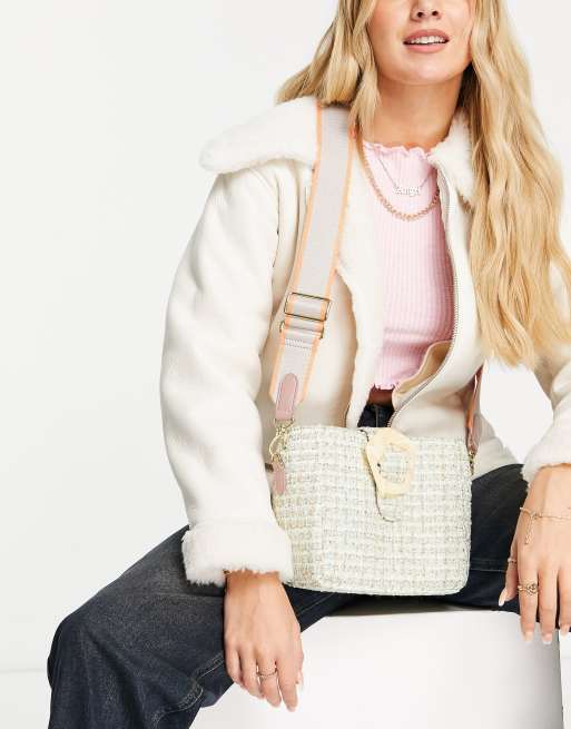 Becksöndergaard - Borsa a tracolla color naturale in stile tweed