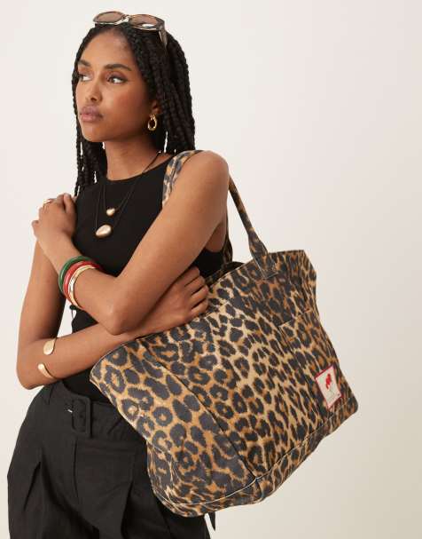 Becksondergaard camila canvas tote bag in leopard print - view 1