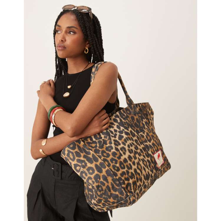 Becksondergaard camila canvas tote bag in leopard print | ASOS