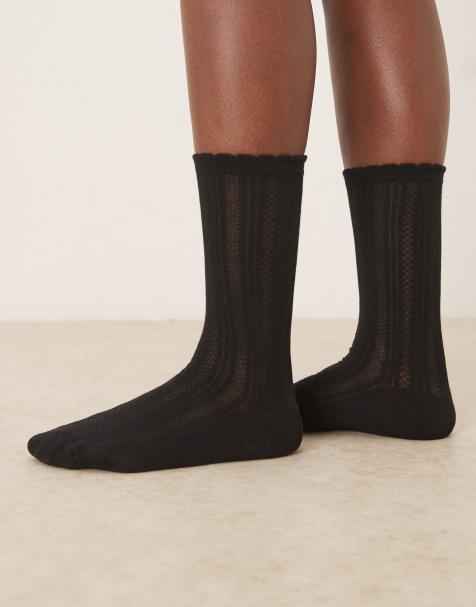Becksondergaard - Crochia cotta - Chaussettes en maille pointelle - Noir - view 1