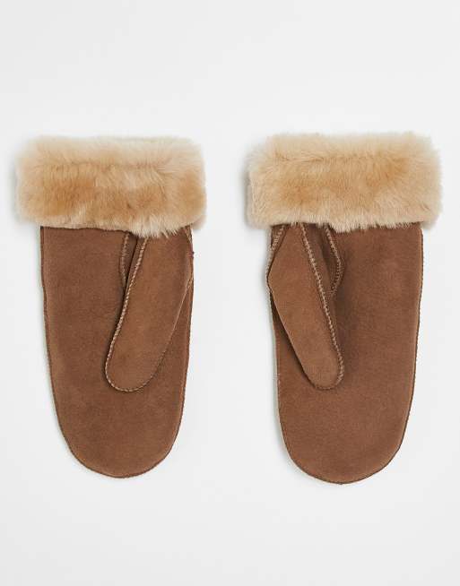 Becksondergaard doa shearling gloves in tan, 2 of 3