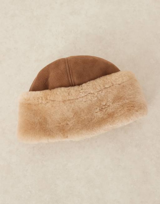 Becksondergaard dora shearling hat in tan, 2 of 3