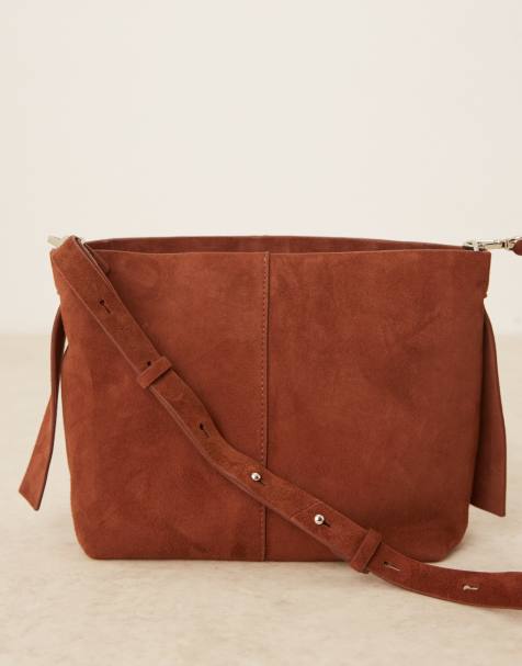 Becksondergaard - Fraya - Borsa da spalla in camoscio marrone con tracolla - view 1
