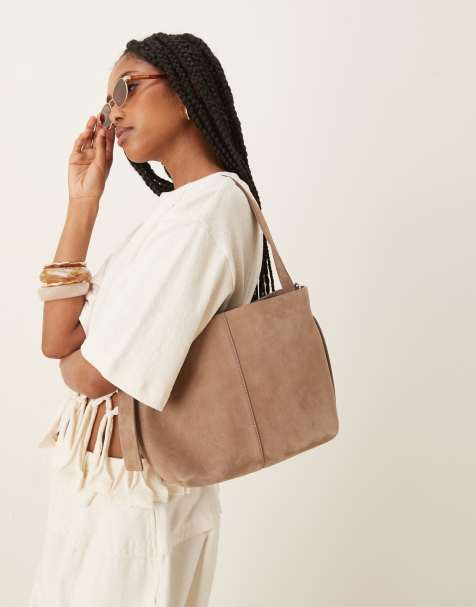 Becksondergaard - Fraya - Sac porté épaule en daim avec bandoulière - Taupe - view 1