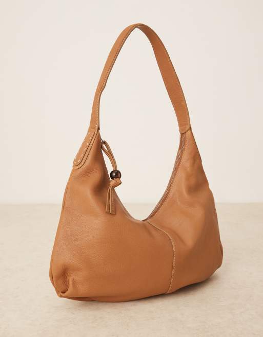 Becksondergaard - Gema - Borsa da spalla in pelle color cuoio 