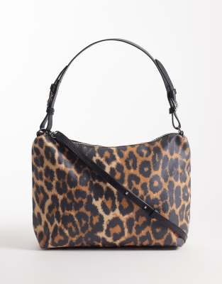 Becksöndergaard - Ginny - Beschichtete Schultertasche mit Leopardenmuster-Bunt
