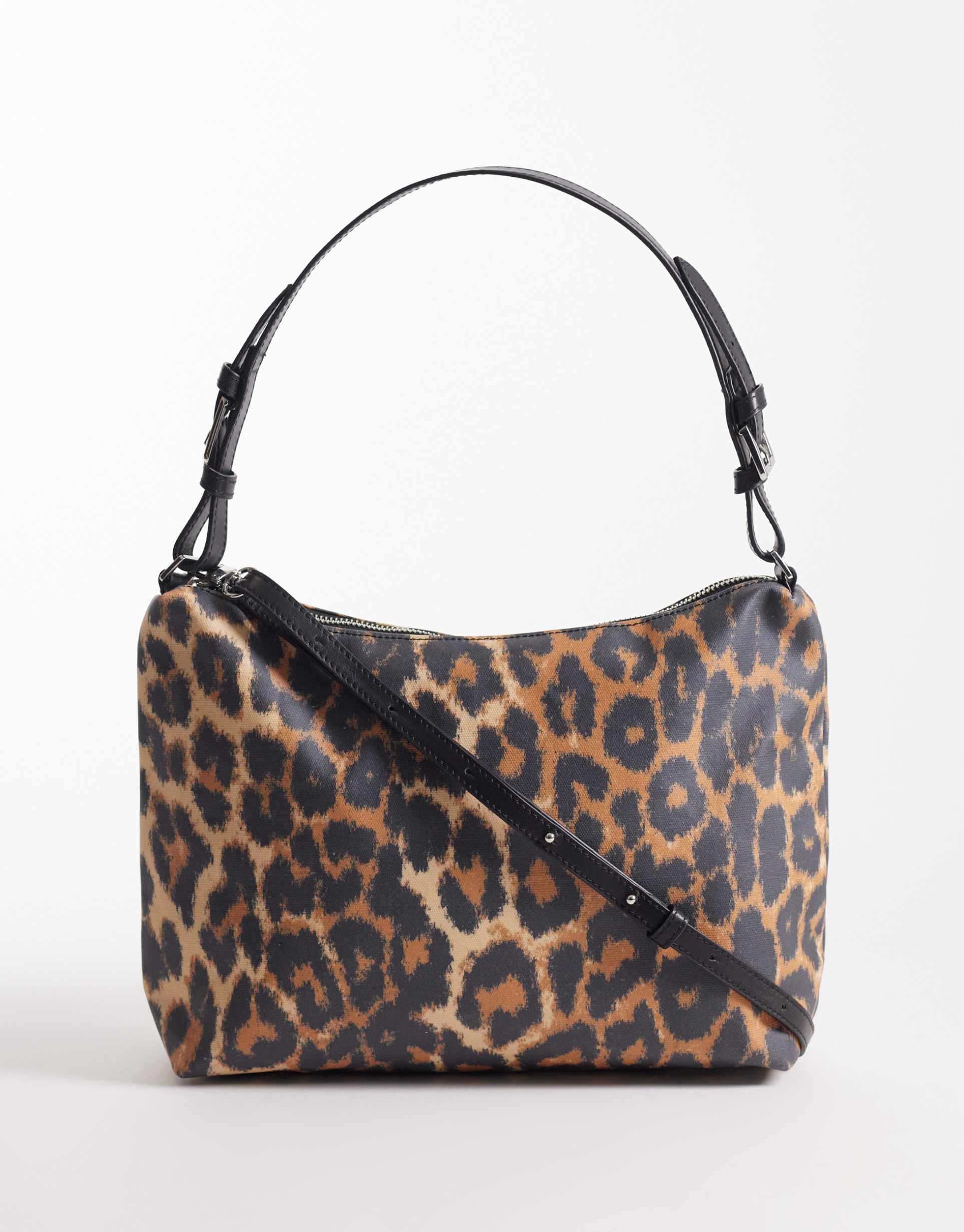 becksondergaard ginny coated shoulder bag in leopard print
