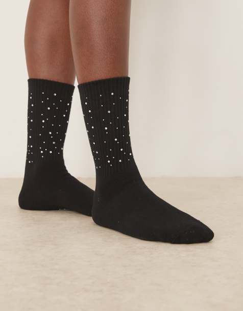 Becksöndergaard – Glimsy Cotta – Verzierte Socken in Schwarz - view 1