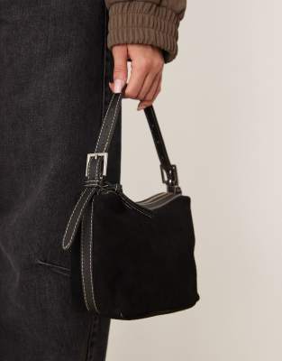 Becksondergaard Gwen suede shoulder bag in black