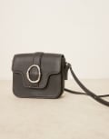 [Becksondergaard] Becksondergaard Iris leather crossbody buckle bag in black No Size BLACK