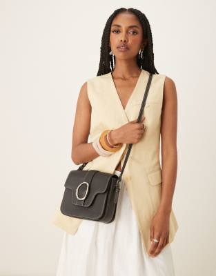 Becksondergaard Iris Leather Crossbody Buckle Bag In Black
