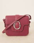 [Becksondergaard] Becksondergaard Iris leather crossbody buckle bag in burgundy-Red No Size BURGUNDY