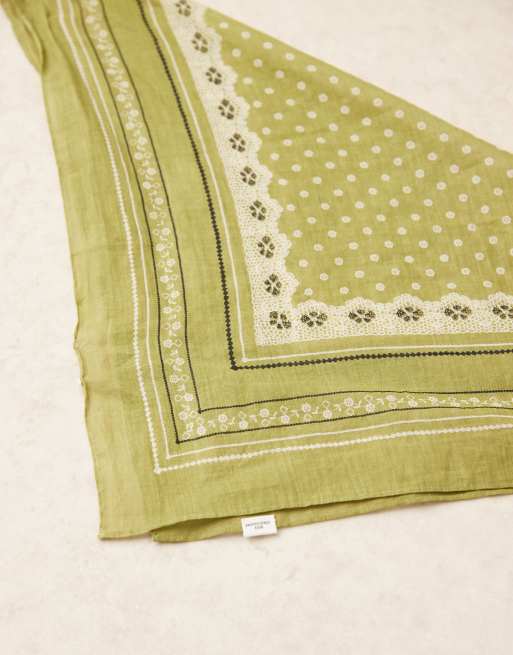 BECK SÖNDERGAARD Bloom Paisley Cotta Scarf Birch White main image 1