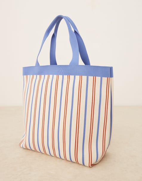 Becksondergaard lillian canvas tote bag in multi stripes - view 1