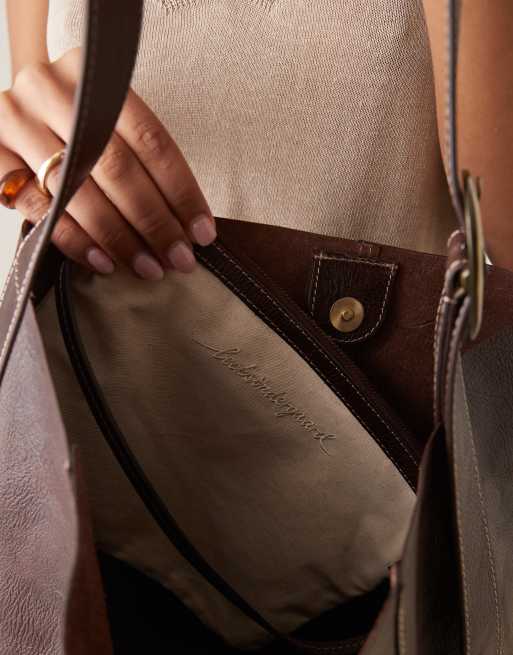 Becksondergaard - Mae - Tote bag porté épaule en cuir avec boucle - Marron chocolat, 3 de 3