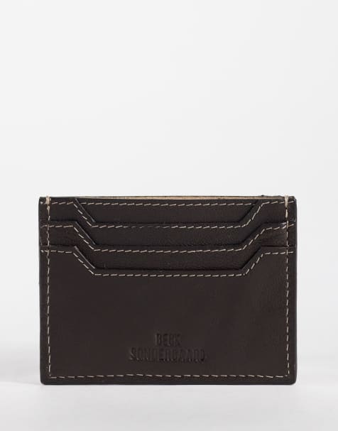Becksondergaard nappa leather card holder in dark brown - view 1