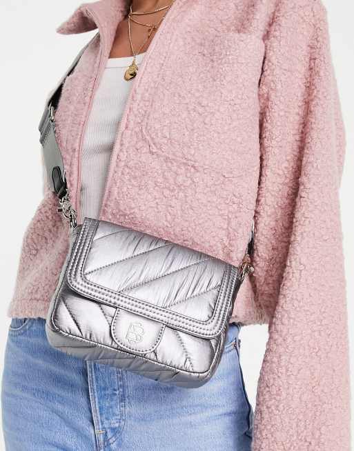Becksondergaard nylon padded crossbody bag in silver ASOS