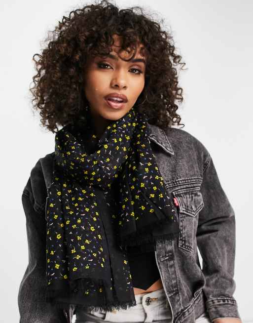 Becksöndergaard printed scarf in black ASOS