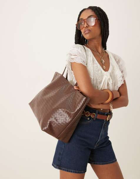 Becksondergaard rallo lottie woven tote bag  in chocolate brown - view 1