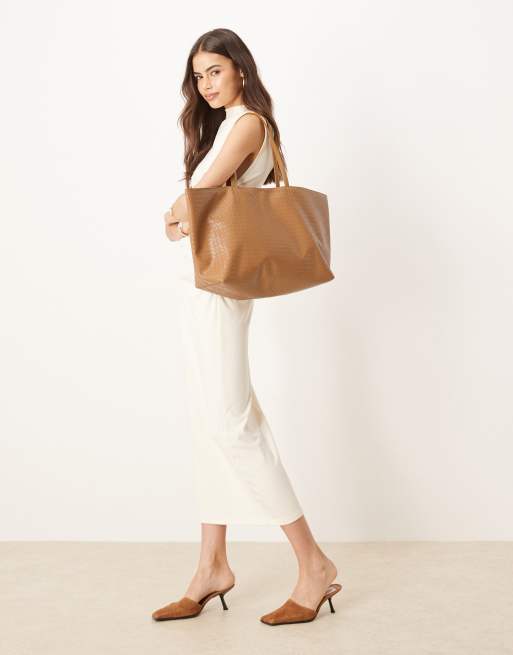 Becksondergaard rallo lottie woven tote bag in ochre yellow