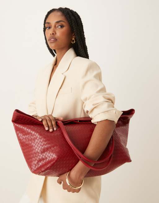 Becksondergaard rallo lottie woven tote bag in red