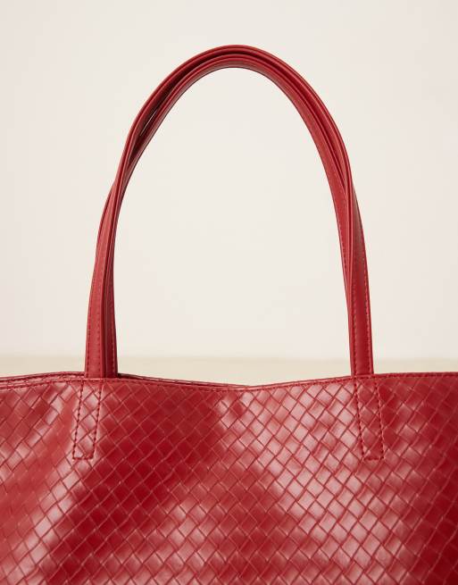Becksondergaard rallo lottie woven tote bag in red