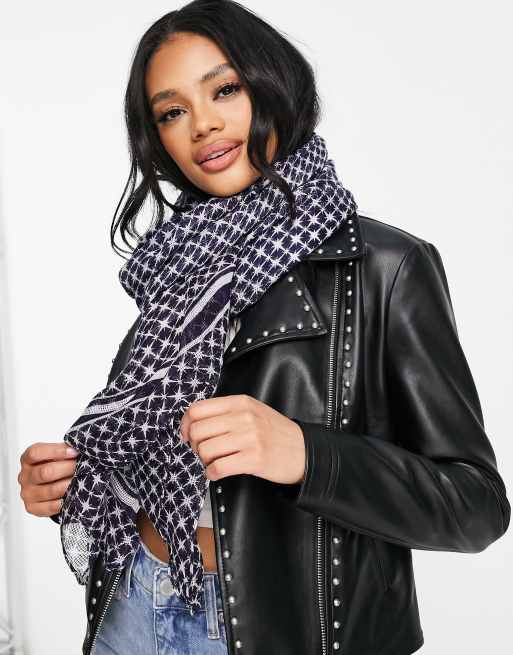 Becksondergaard - Sjaal met print in blauw