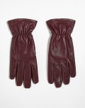 [Becksondergaard] Becksöndergaard smooth leather gloves in burgundy-Red S-M BURGUNDY