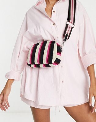 Becksondergaard stripe crossbody bag in pink