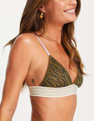 Becksondergaard tallina zebra bra in army green