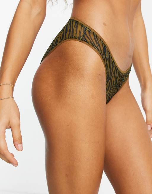 Becksondergaard – Tulla – Slip in Military-Grün mit Zebramuster