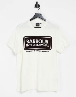 фото Белая футболка barbour international frame-белый