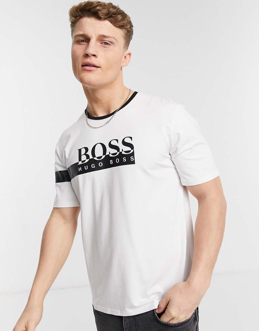 фото Белая футболка boss bodywear-белый