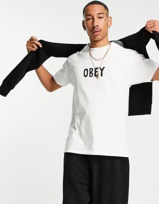 фото Белая футболка obey og-белый