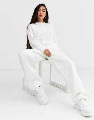 фото Белая футболка-поло в стиле oversize monki-белый