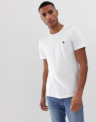 фото Белая футболка с круглым вырезом и логотипом abercrombie & fitch-белый