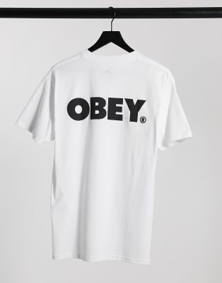 фото Белая футболка с крупным логотипом на спине obey-белый