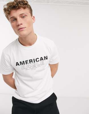 фото Белая футболка с логотипом american eagle-белый