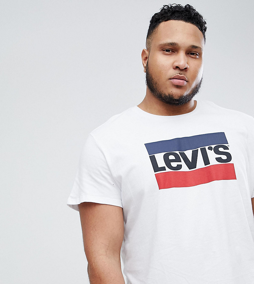 фото Белая футболка с логотипом levi's big & tall sportswear-белый