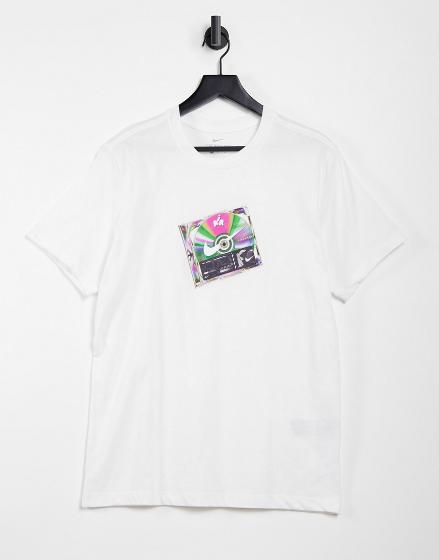 фото Белая футболка с логотипом с компакт-диском nike cd-белый