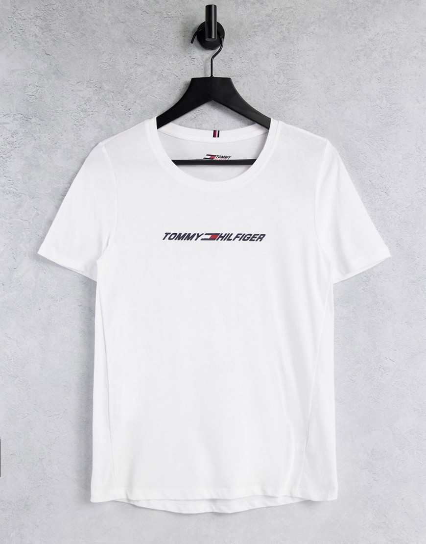 фото Белая футболка с логотипом tommy hilfiger sport-белый