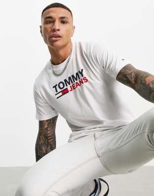 Белая футболка с логотипом Tommy Jeans Corp-Белый