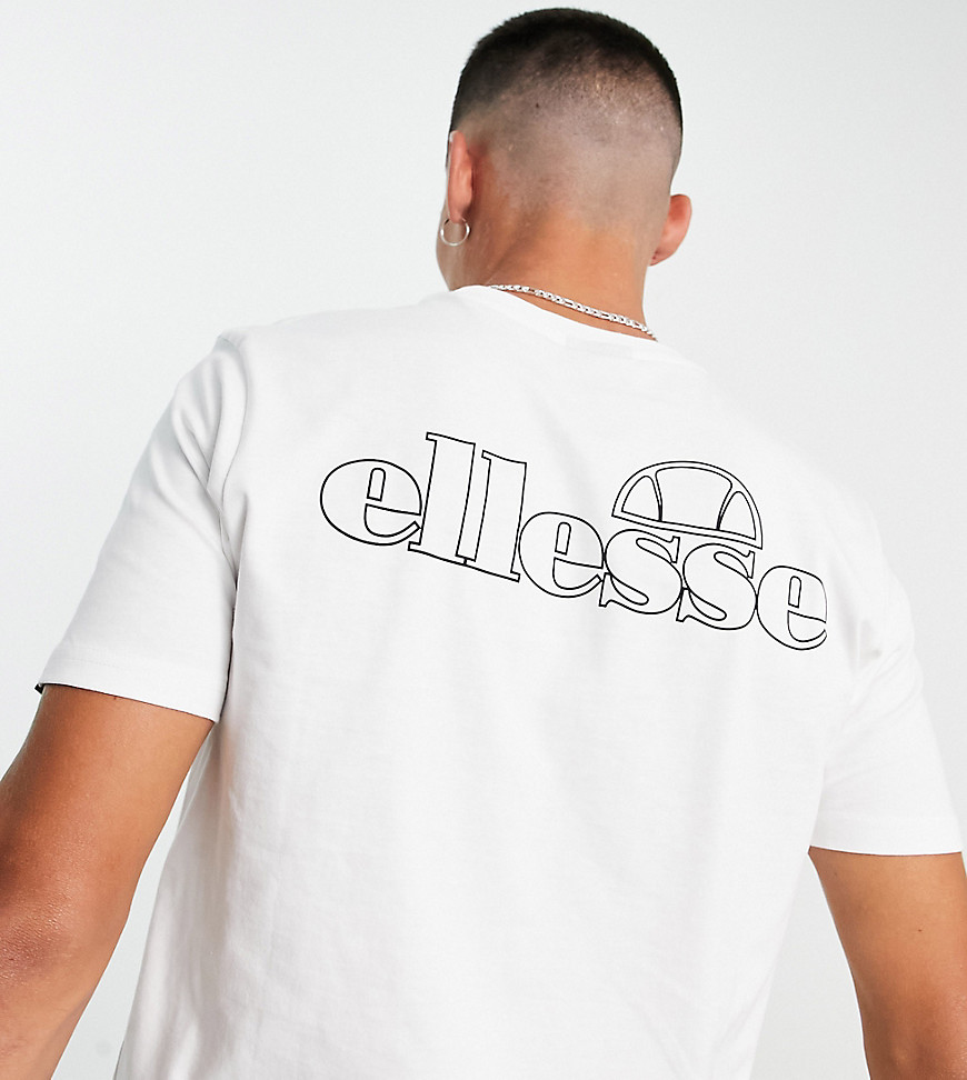 фото Белая футболка с маленьким логотипом по центру и принтом логотипа на спине ellesse – эксклюзивно для asos-белый