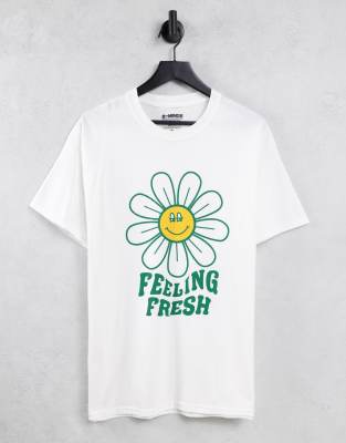 фото Белая футболка с надписью "feeling fresh" 2minds-белый 2-minds