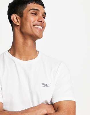 Одежда в стиле casual Белая футболка с небольшим логотипом BOSS Bodywear-Белый