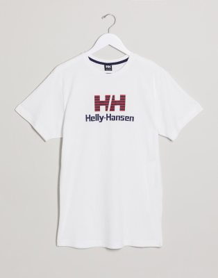 фото Белая футболка с принтом helly hansen urban-белый