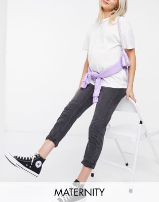 фото Белая футболка topshop maternity-черный