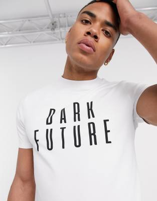 фото Белая футболка узкого кроя asos dark future-белый